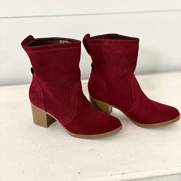 White Mountain Bahari Suede Leather Pull On Slouchy Ankle Boots Booties Size 6.5 - Picture 4 of 11